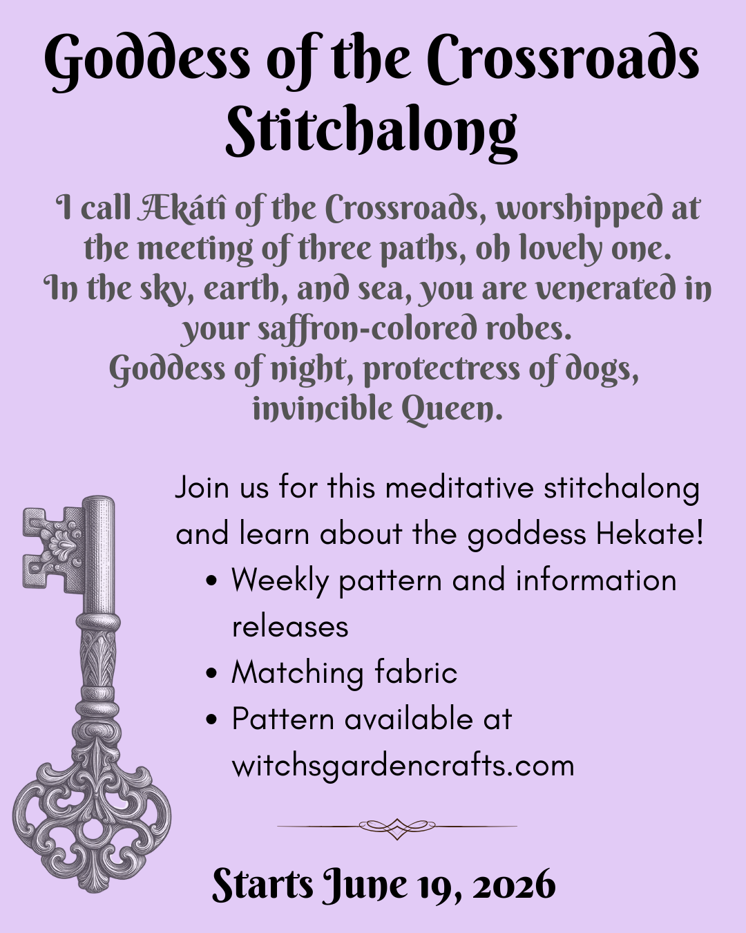 Goddess of the Crossroads Stitchalong
